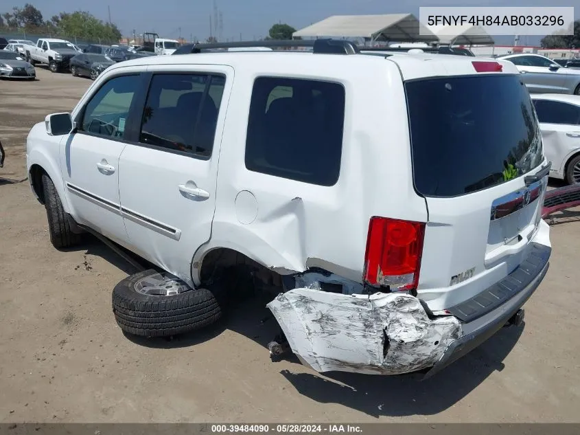 2010 Honda Pilot Touring VIN: 5FNYF4H84AB033296 Lot: 39484090