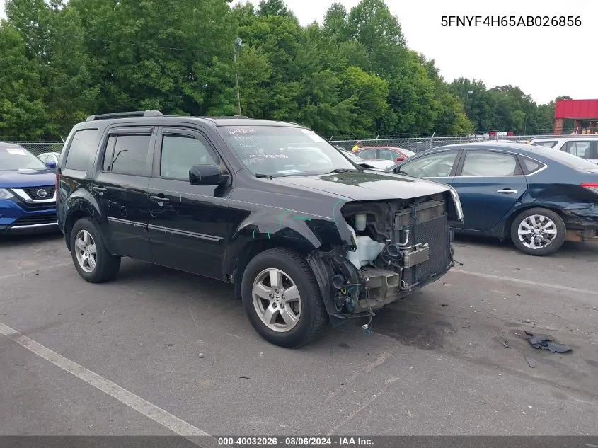 2010 Honda Pilot Ex-L VIN: 5FNYF4H65AB026856 Lot: 40032026