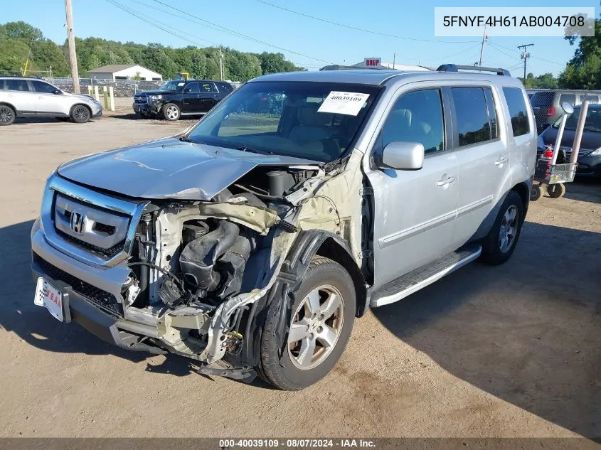 2010 Honda Pilot Ex-L VIN: 5FNYF4H61AB004708 Lot: 40039109