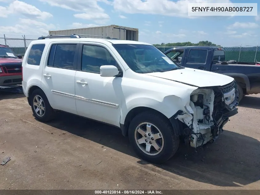 2010 Honda Pilot Touring VIN: 5FNYF4H90AB008727 Lot: 40123814