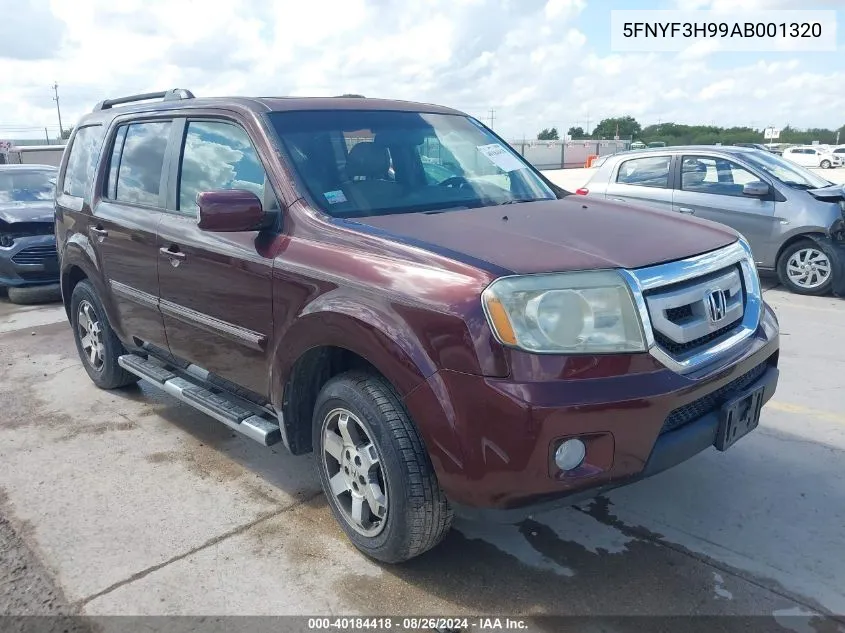 2010 Honda Pilot Touring VIN: 5FNYF3H99AB001320 Lot: 40184418