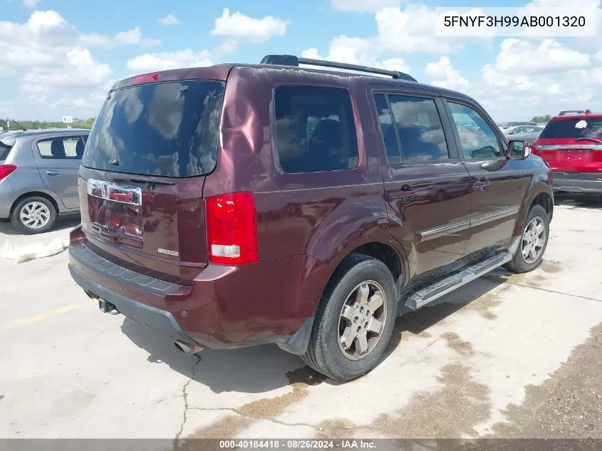 2010 Honda Pilot Touring VIN: 5FNYF3H99AB001320 Lot: 40184418