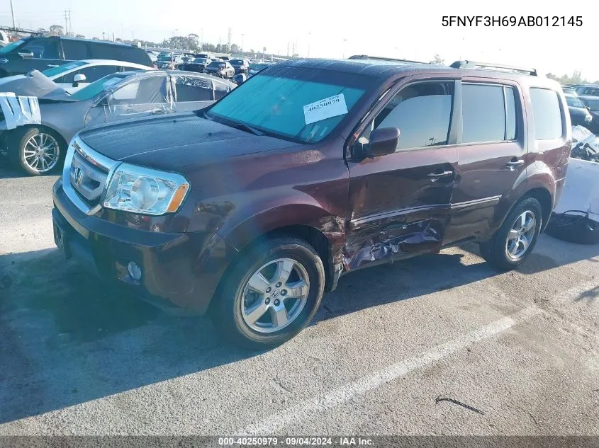 2010 Honda Pilot Ex-L VIN: 5FNYF3H69AB012145 Lot: 40250979