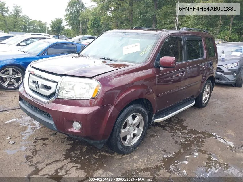 5FNYF4H54AB002880 2010 Honda Pilot Ex-L