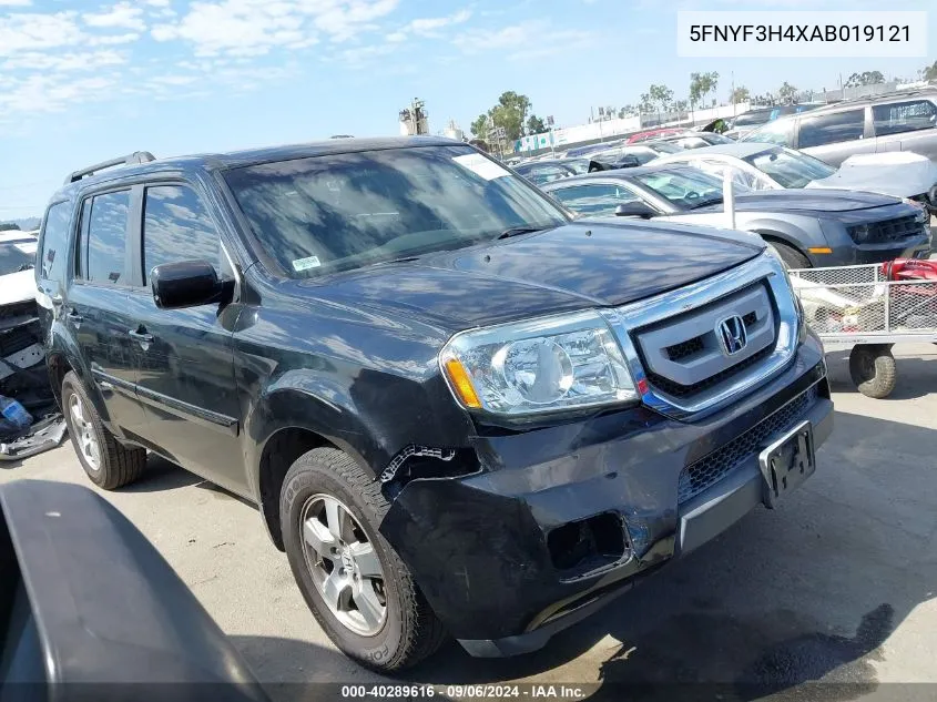 2010 Honda Pilot Ex VIN: 5FNYF3H4XAB019121 Lot: 40289616