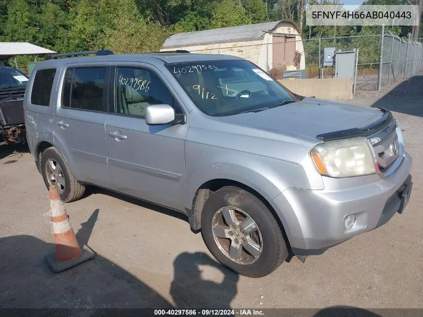 2010 Honda Pilot Exl VIN: 5FNYF4H66AB040443 Lot: 40297586