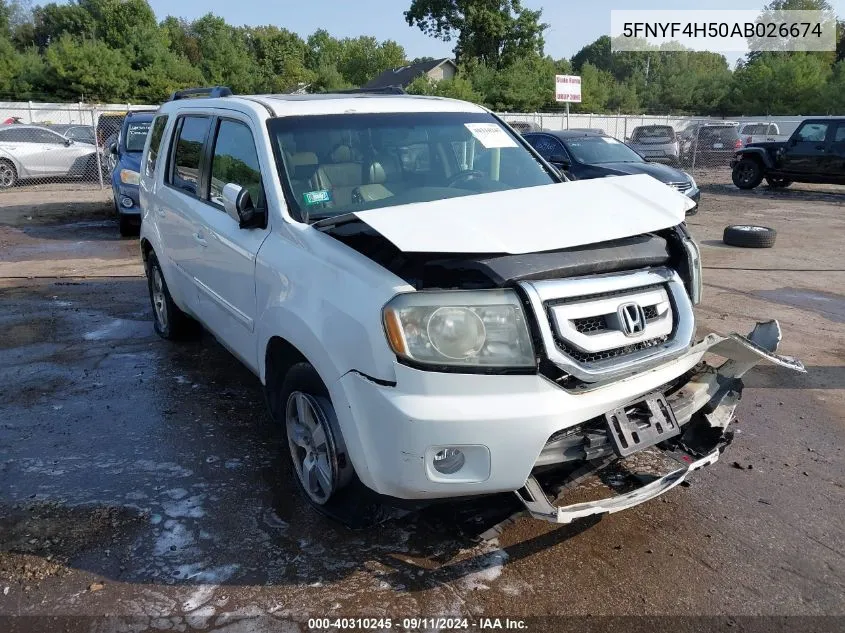 2010 Honda Pilot Ex-L VIN: 5FNYF4H50AB026674 Lot: 40310245