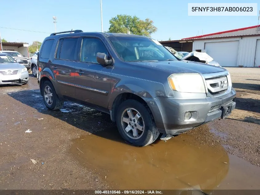 2010 Honda Pilot Touring VIN: 5FNYF3H87AB006023 Lot: 40310546