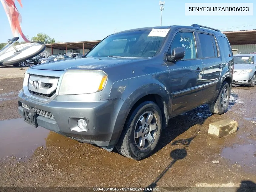 2010 Honda Pilot Touring VIN: 5FNYF3H87AB006023 Lot: 40310546