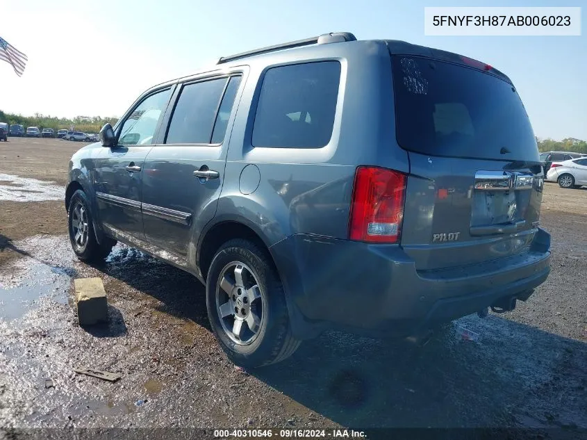 2010 Honda Pilot Touring VIN: 5FNYF3H87AB006023 Lot: 40310546