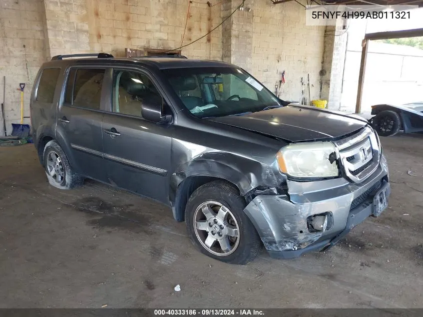 2010 Honda Pilot Touring VIN: 5FNYF4H99AB011321 Lot: 40333186