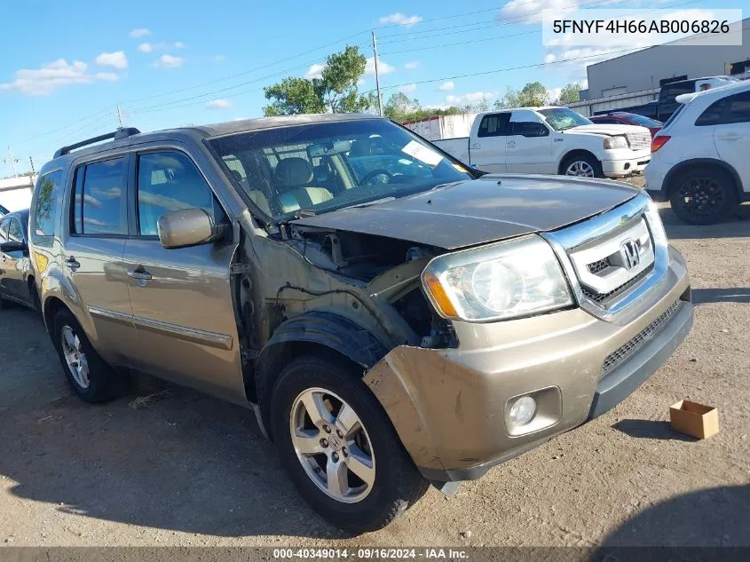 2010 Honda Pilot Ex-L VIN: 5FNYF4H66AB006826 Lot: 40349014