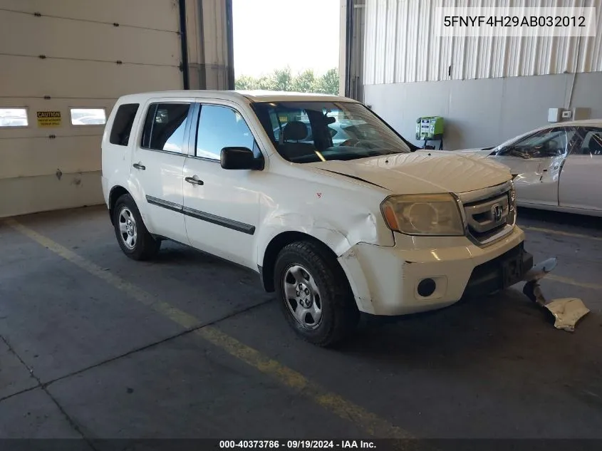 2010 Honda Pilot Lx VIN: 5FNYF4H29AB032012 Lot: 40373786