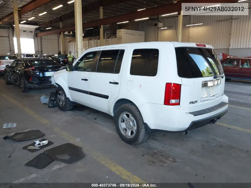 5FNYF4H29AB032012 2010 Honda Pilot Lx