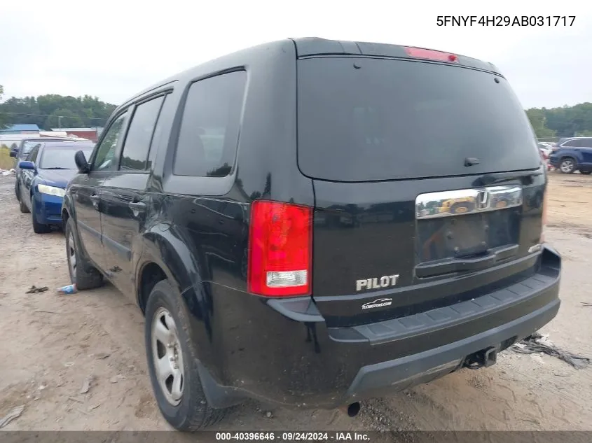 5FNYF4H29AB031717 2010 Honda Pilot Lx