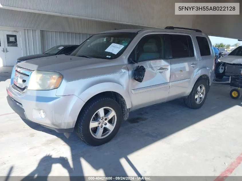 2010 Honda Pilot Exl VIN: 5FNYF3H55AB022128 Lot: 40421600