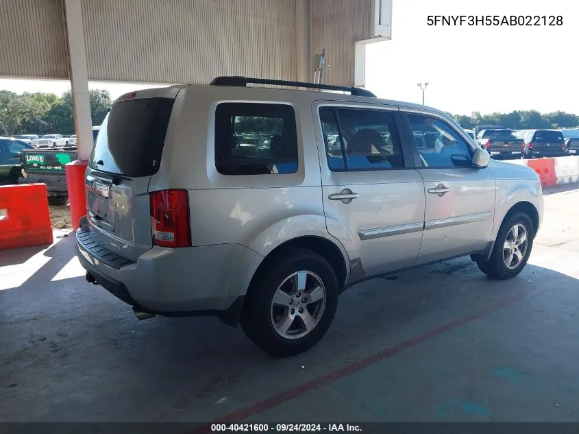 2010 Honda Pilot Exl VIN: 5FNYF3H55AB022128 Lot: 40421600