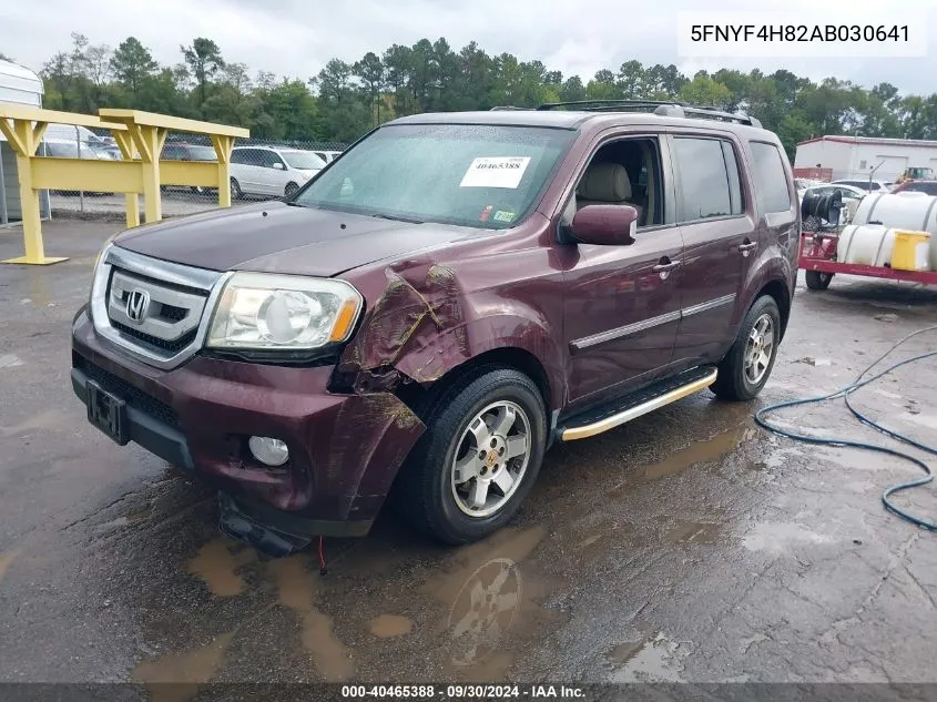 2010 Honda Pilot Touring VIN: 5FNYF4H82AB030641 Lot: 40465388