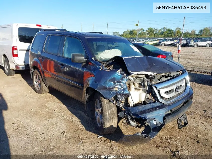 2010 Honda Pilot Ex-L VIN: 5FNYF4H61AB036493 Lot: 40472800