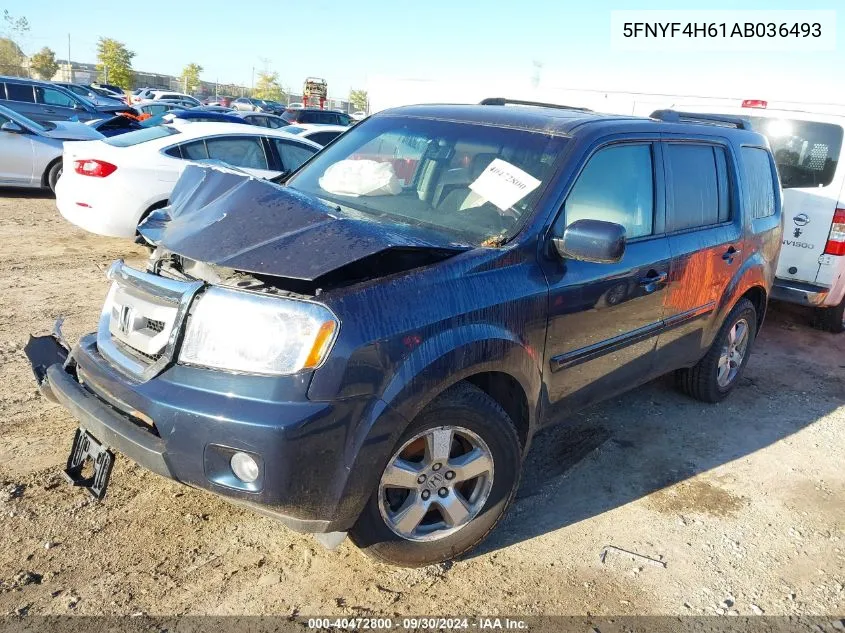 2010 Honda Pilot Ex-L VIN: 5FNYF4H61AB036493 Lot: 40472800