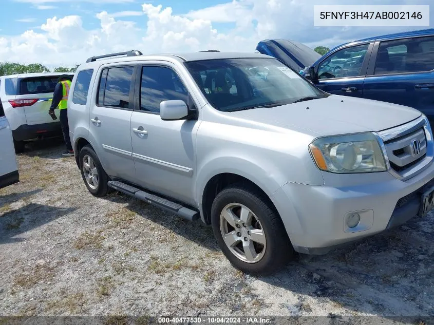 2010 Honda Pilot Ex VIN: 5FNYF3H47AB002146 Lot: 40477530