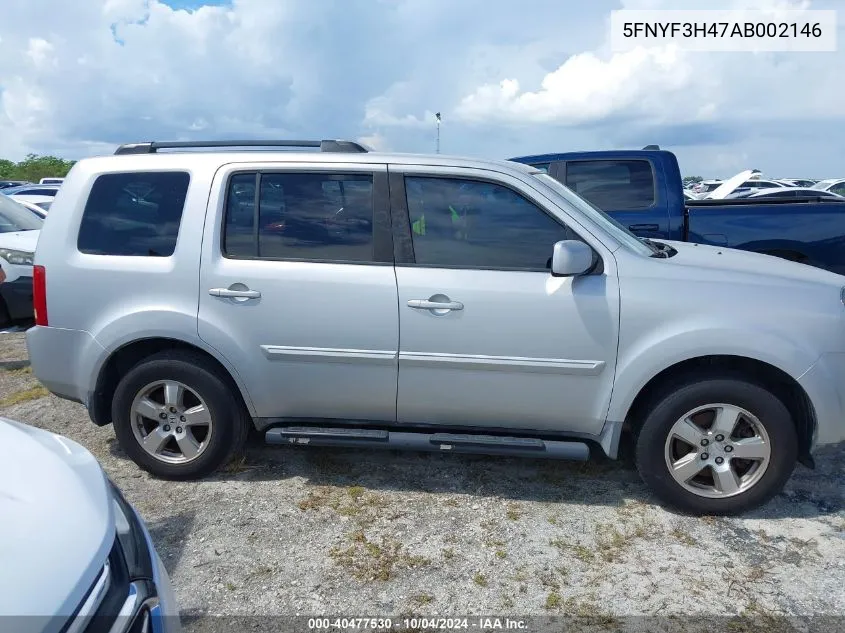 2010 Honda Pilot Ex VIN: 5FNYF3H47AB002146 Lot: 40477530