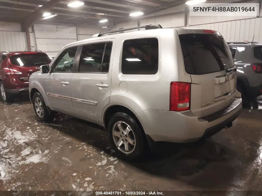 2010 Honda Pilot Touring VIN: 5FNYF4H88AB019644 Lot: 40481701