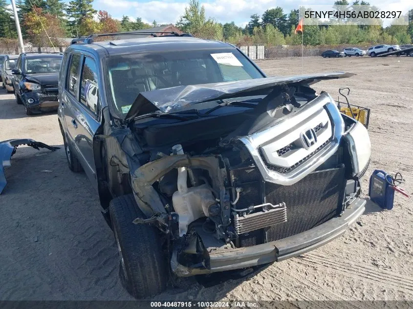 2010 Honda Pilot Ex-L VIN: 5FNYF4H56AB028297 Lot: 40487915