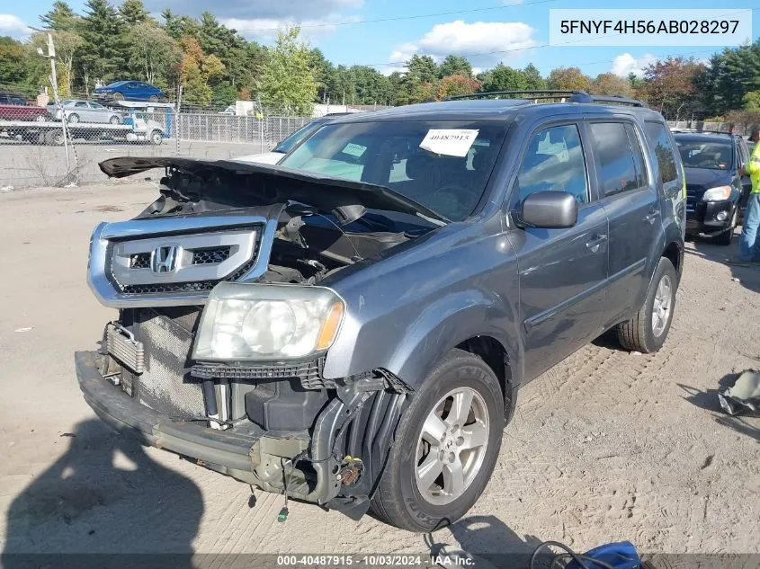 2010 Honda Pilot Ex-L VIN: 5FNYF4H56AB028297 Lot: 40487915