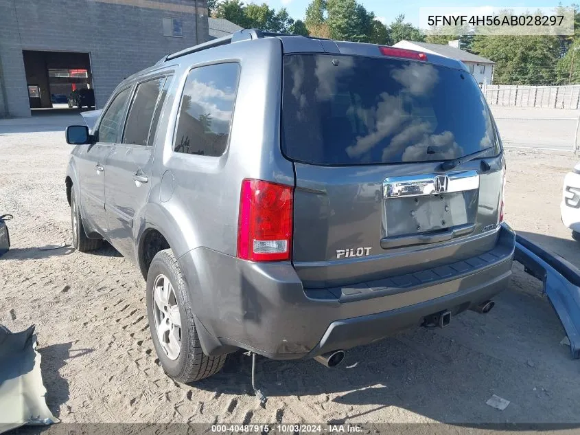 2010 Honda Pilot Ex-L VIN: 5FNYF4H56AB028297 Lot: 40487915