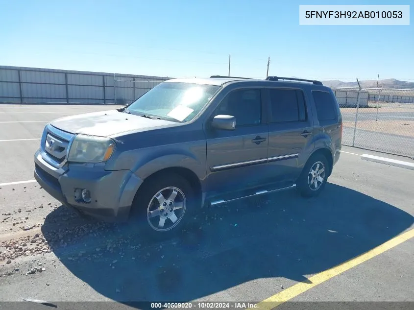 2010 Honda Pilot Touring VIN: 5FNYF3H92AB010053 Lot: 40509020