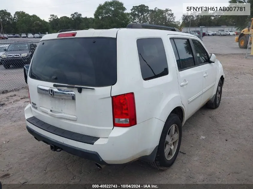 5FNYF3H61AB007781 2010 Honda Pilot Ex-L