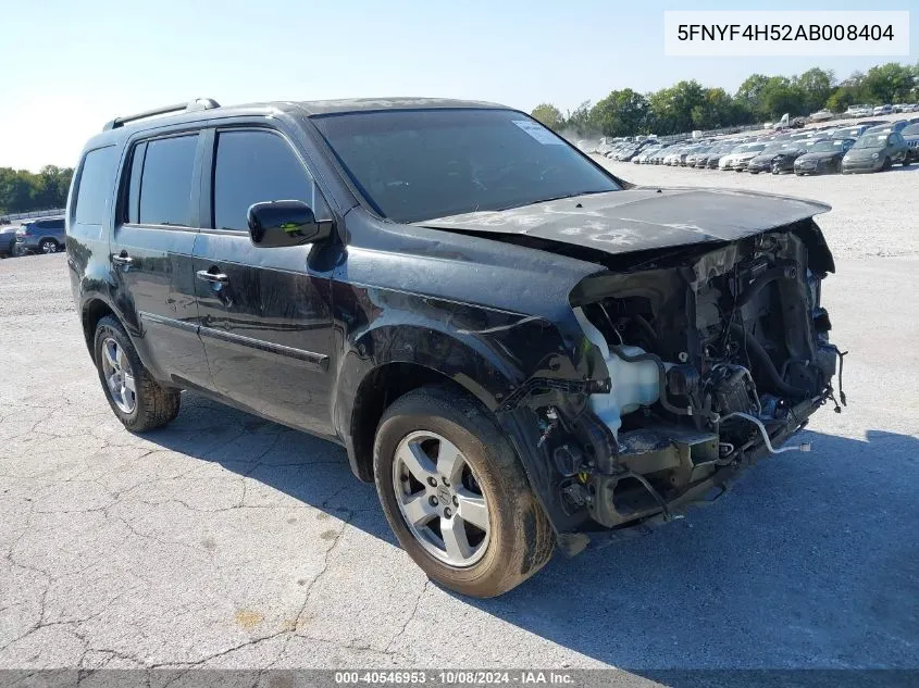 2010 Honda Pilot Ex-L VIN: 5FNYF4H52AB008404 Lot: 40546953