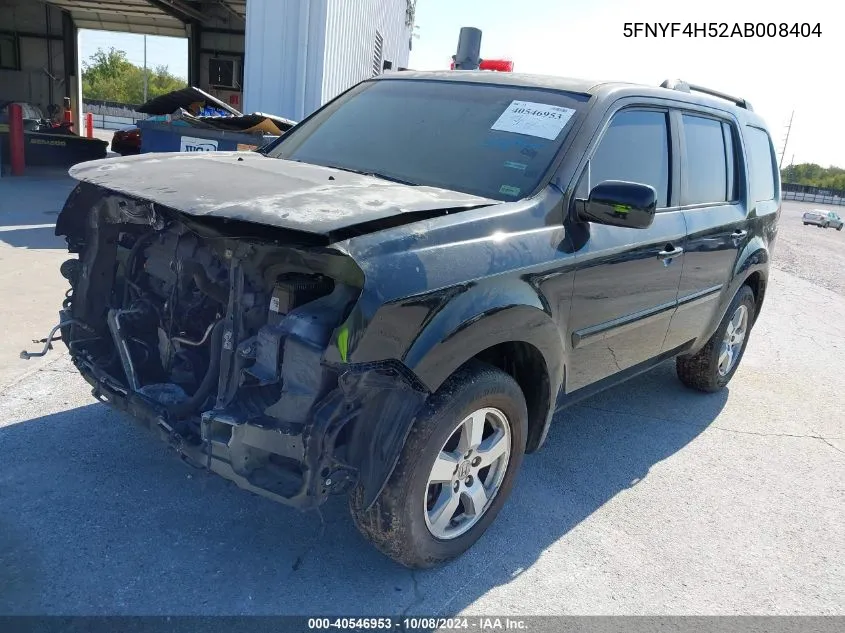 2010 Honda Pilot Ex-L VIN: 5FNYF4H52AB008404 Lot: 40546953