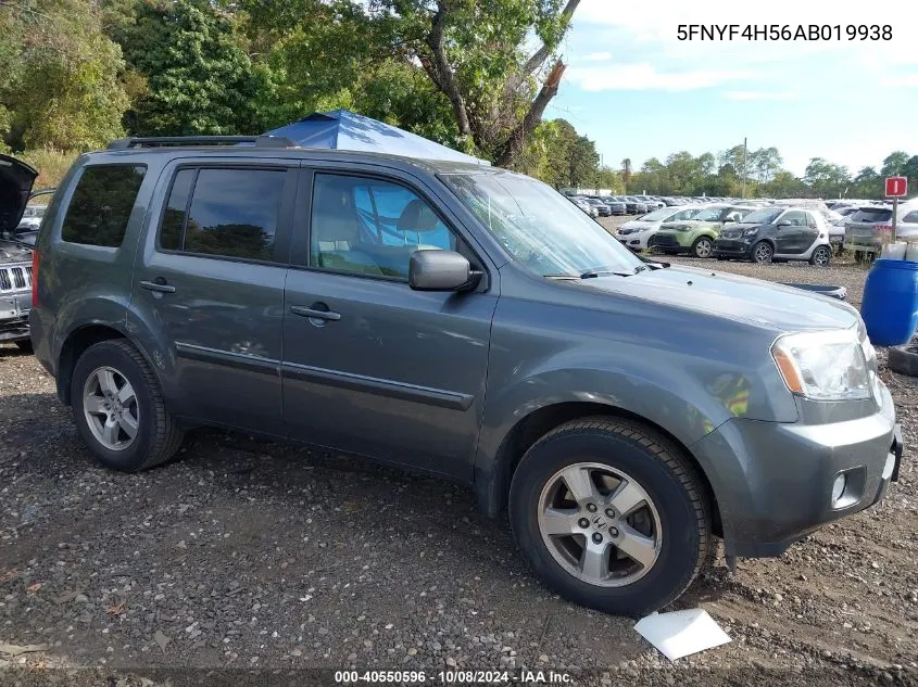 2010 Honda Pilot Ex-L VIN: 5FNYF4H56AB019938 Lot: 40550596