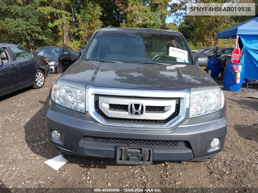 2010 Honda Pilot Ex-L VIN: 5FNYF4H56AB019938 Lot: 40550596