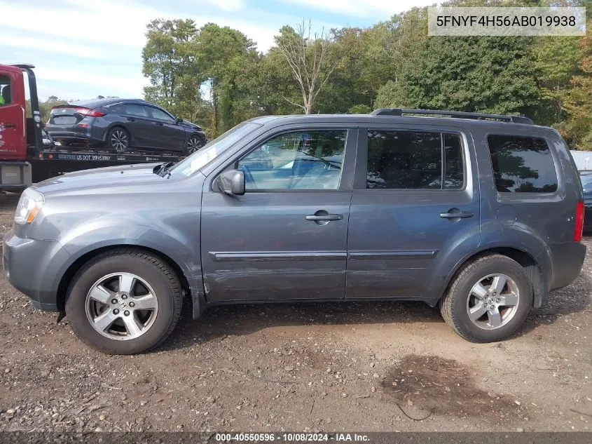 2010 Honda Pilot Ex-L VIN: 5FNYF4H56AB019938 Lot: 40550596