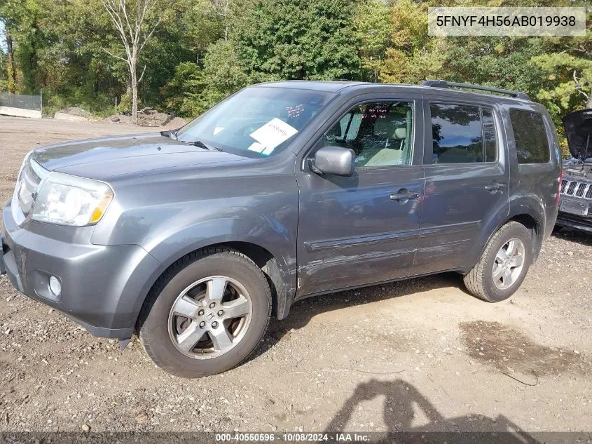 2010 Honda Pilot Ex-L VIN: 5FNYF4H56AB019938 Lot: 40550596