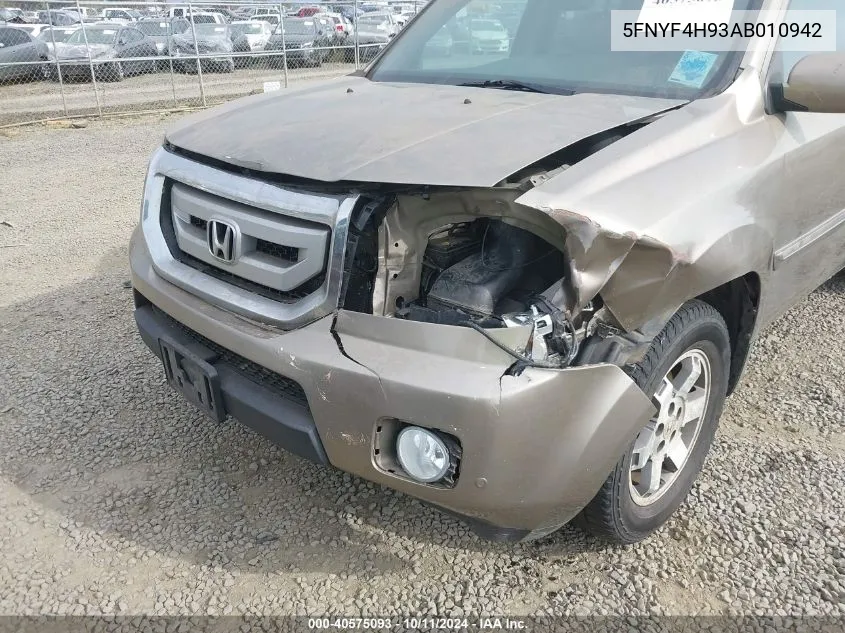 5FNYF4H93AB010942 2010 Honda Pilot Touring