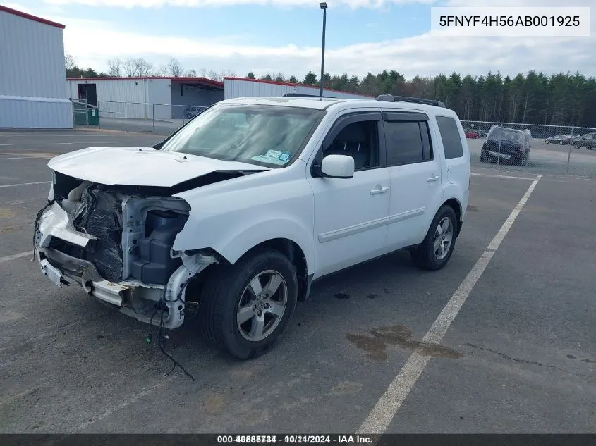 2010 Honda Pilot Ex-L VIN: 5FNYF4H56AB001925 Lot: 40585734