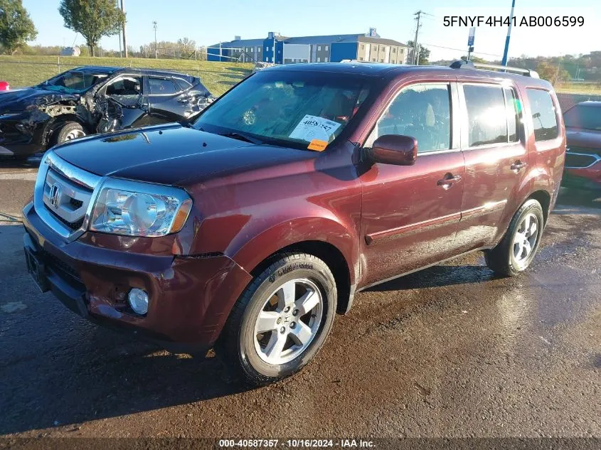 2010 Honda Pilot Ex VIN: 5FNYF4H41AB006599 Lot: 40587357