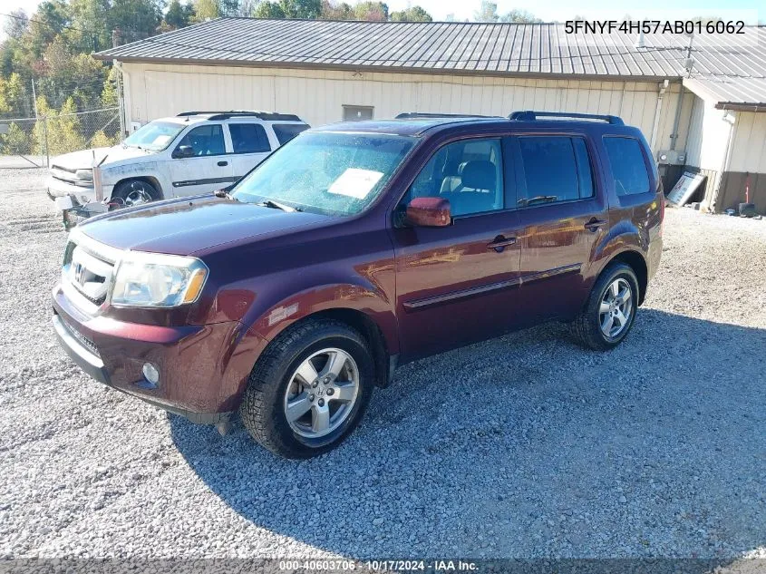 2010 Honda Pilot Ex-L VIN: 5FNYF4H57AB016062 Lot: 40603706