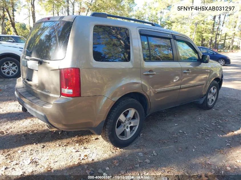 2010 Honda Pilot Ex-L VIN: 5FNYF4H5XAB031297 Lot: 40606597