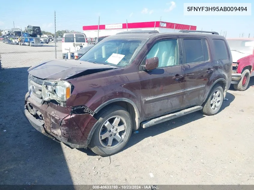 2010 Honda Pilot Touring VIN: 5FNYF3H95AB009494 Lot: 40633780