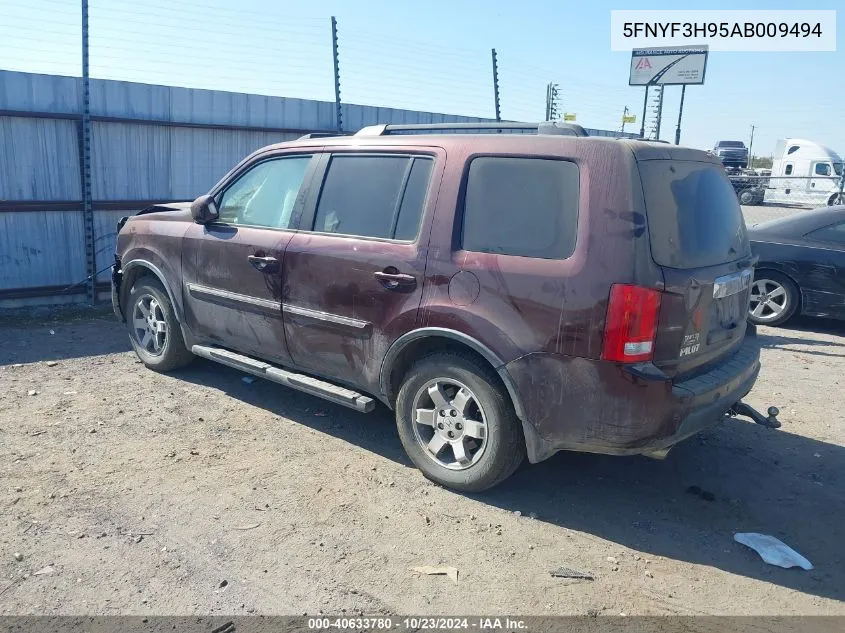 2010 Honda Pilot Touring VIN: 5FNYF3H95AB009494 Lot: 40633780