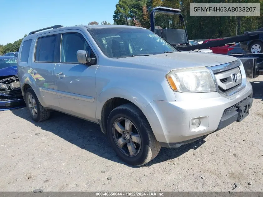 2010 Honda Pilot Ex-L VIN: 5FNYF4H63AB033207 Lot: 40650044