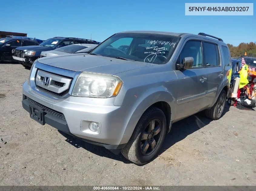 2010 Honda Pilot Ex-L VIN: 5FNYF4H63AB033207 Lot: 40650044