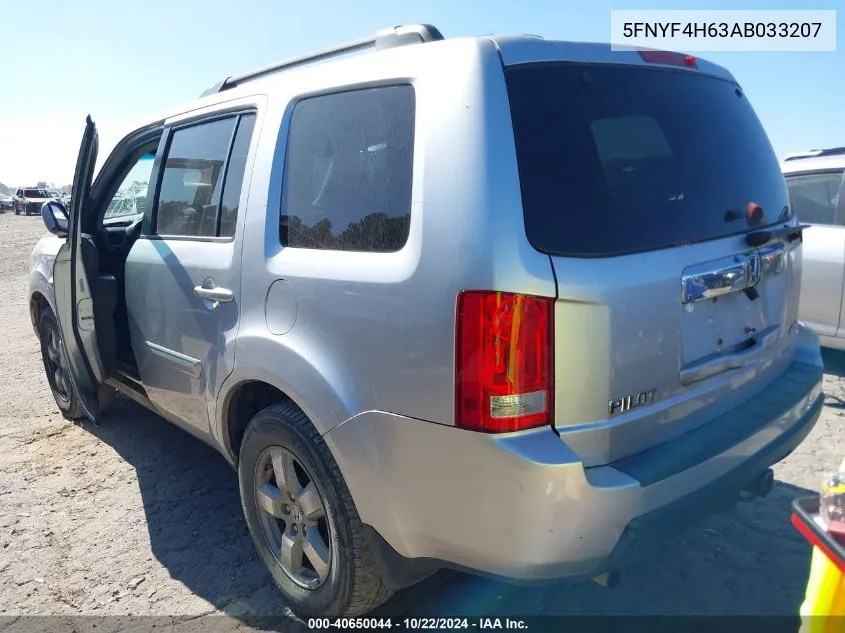 2010 Honda Pilot Ex-L VIN: 5FNYF4H63AB033207 Lot: 40650044