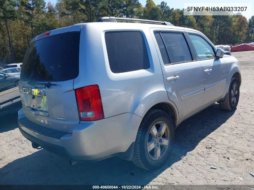 2010 Honda Pilot Ex-L VIN: 5FNYF4H63AB033207 Lot: 40650044