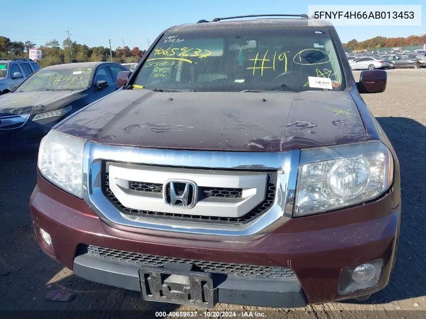 2010 Honda Pilot Ex-L VIN: 5FNYF4H66AB013453 Lot: 40659637